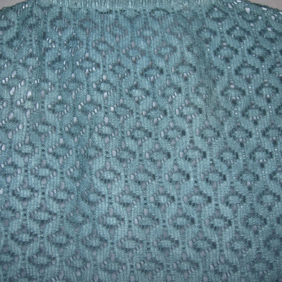 Angels Never Die Crochet Back Embroidered Top Teal - Picture 6 of 6